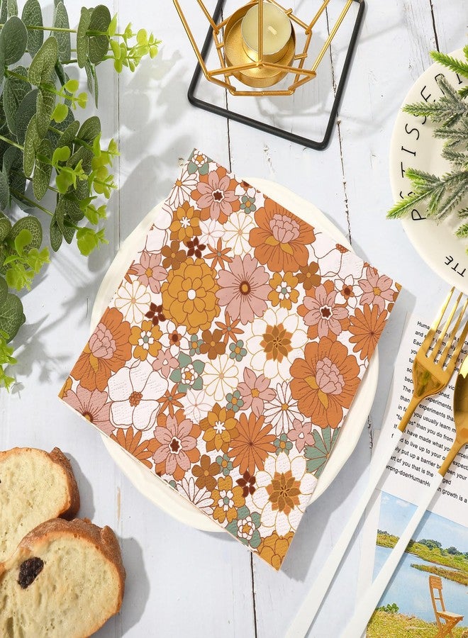 وولاين مجموعة مناديل ورقية من والين، 80 منديل، بنمط زهور بوهيمي، مقاس 6.5 × 6.5 بوصة، بتصميم زهور ربيعية كلاسيكية، مناسبة للغداء والعشاء، مزينة بزهرة الفاوانيا والأقحوان، مثالية لفصلي الربيع والصيف، وأعياد الميلاد، وحفلات الزفاف، وحفلات توديع العزوبية. - Image 4